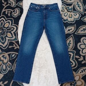 Madewell 90's straight high rise medium wash jeans womens sz 28